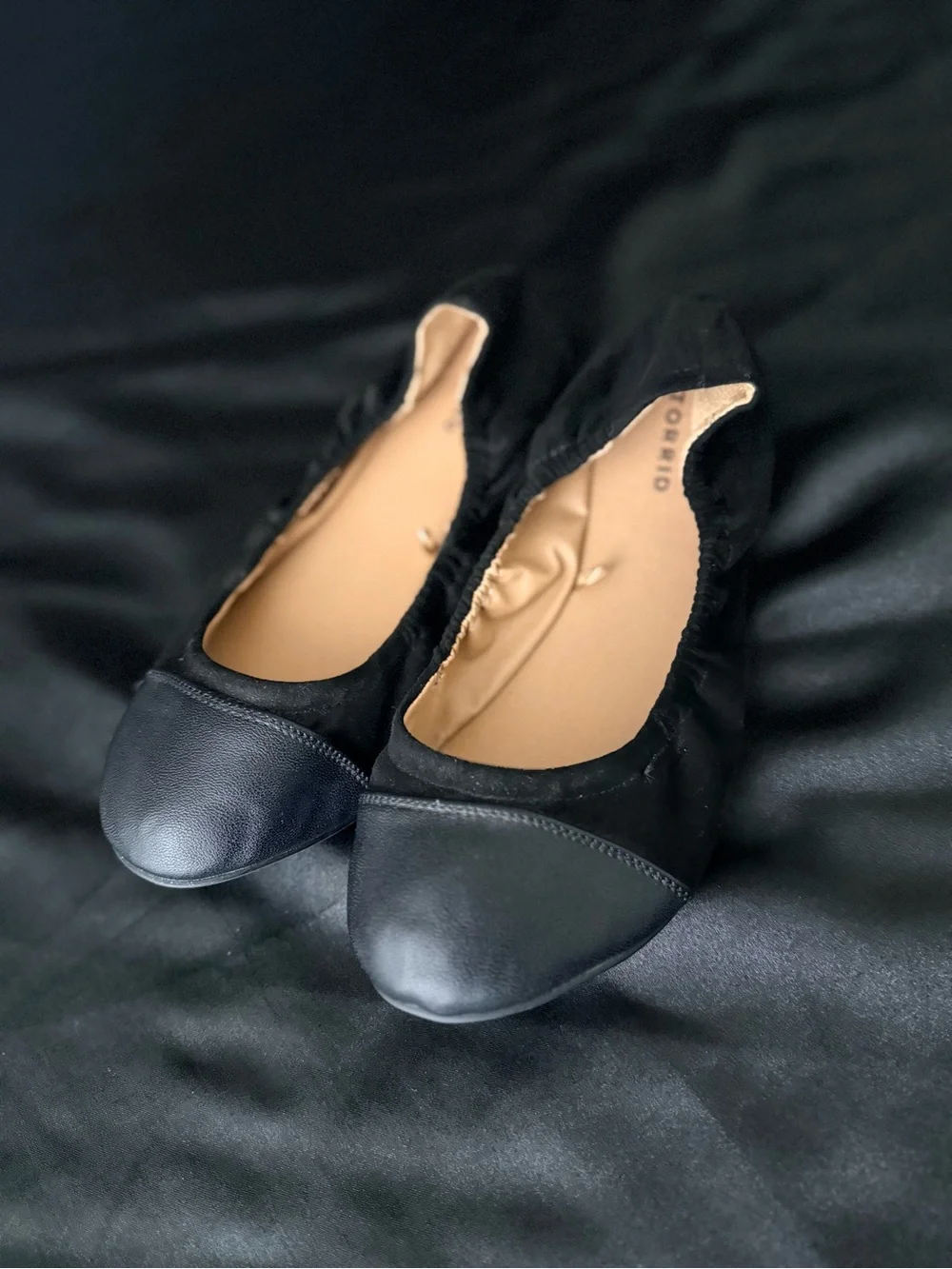 torrid Black Ballet-Style Flats with Matte Cap Toe